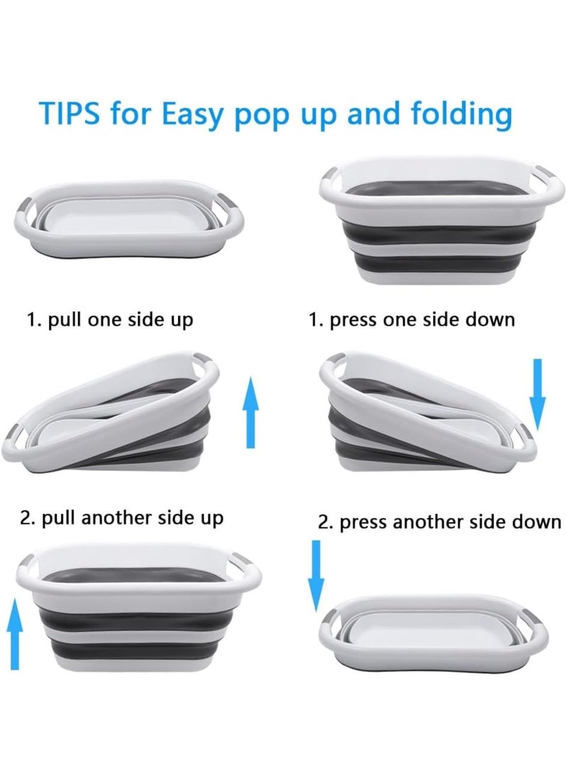 This 26-liter foldable laundry basket, which also doubles as a pet bathtub, is a space-saving storage solution suitable for various indoor and outdoor settings. - Image 2